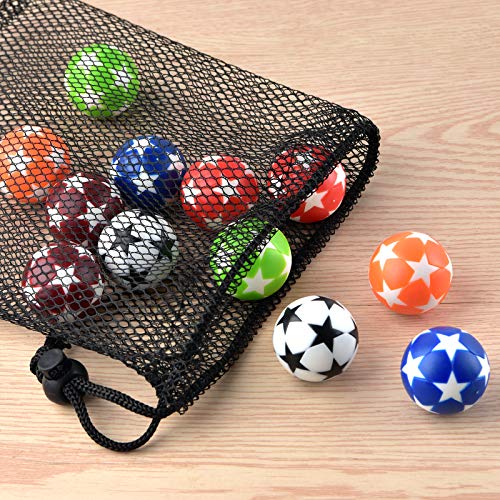 Coopay 12 Pieces 32Mm Foosball Balls Table Football Soccer Replacement Balls Multicolor Official Tabletop Game Balls With A Black Drawstring Bag (Multicolour Star) #TOP1