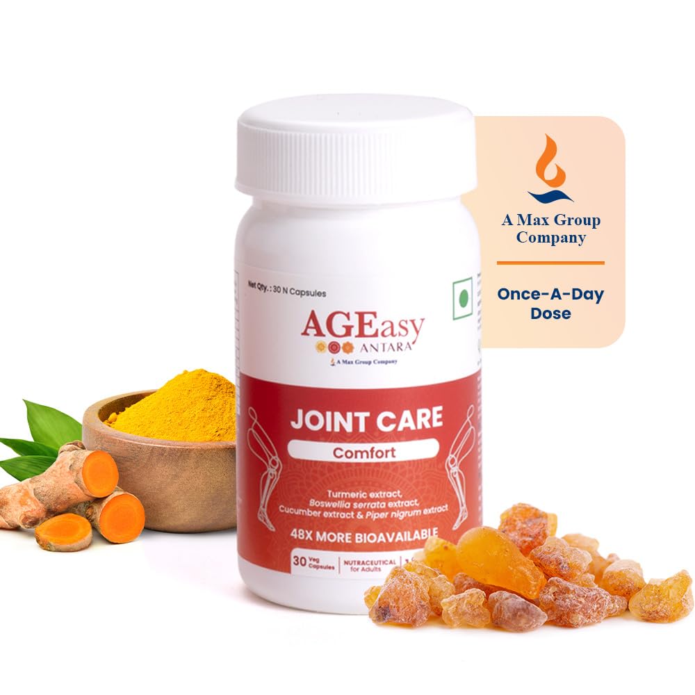 AGEasy (Max Group) Joint Care Knee Comfort For Reliving Pain, Flexibility, Reduce Inflammation| Patented Formula Curqlife (Turmeric) Aflapin (Boswellia) & Black Pepper- 30 D, Capsule (B0CFM3GNP4) Amazon Price History, Amazon Price Tracker