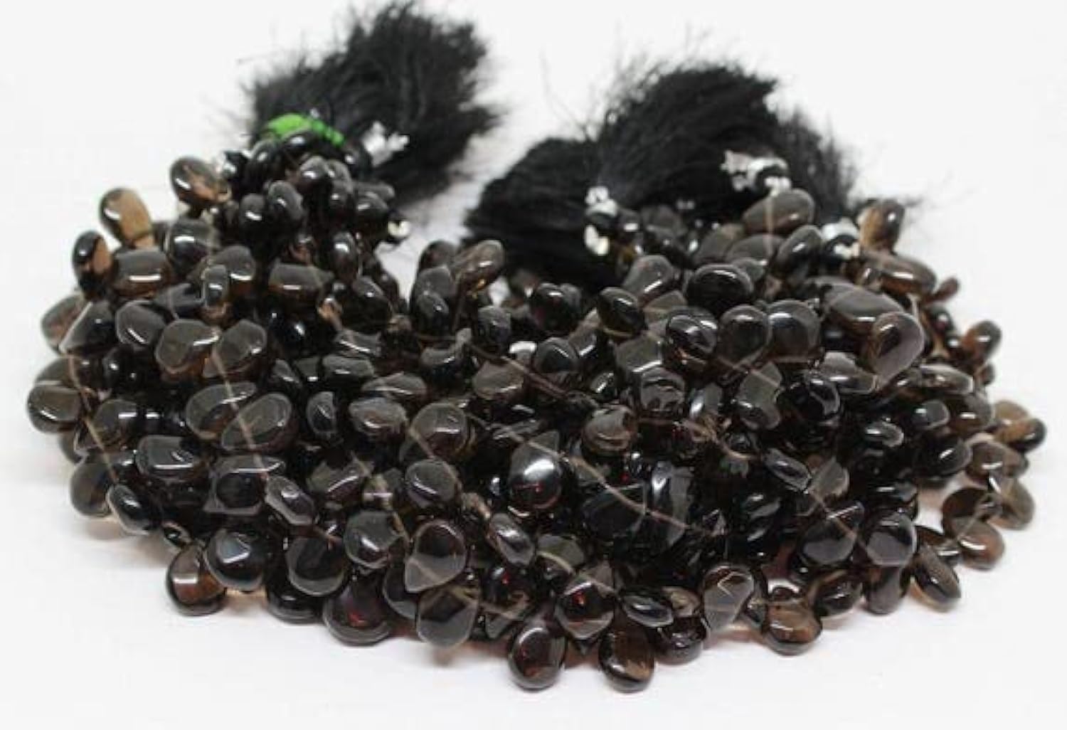 Quartz fumé perles poire 7x11mm pour création bijoux pierres naturelles briolettes