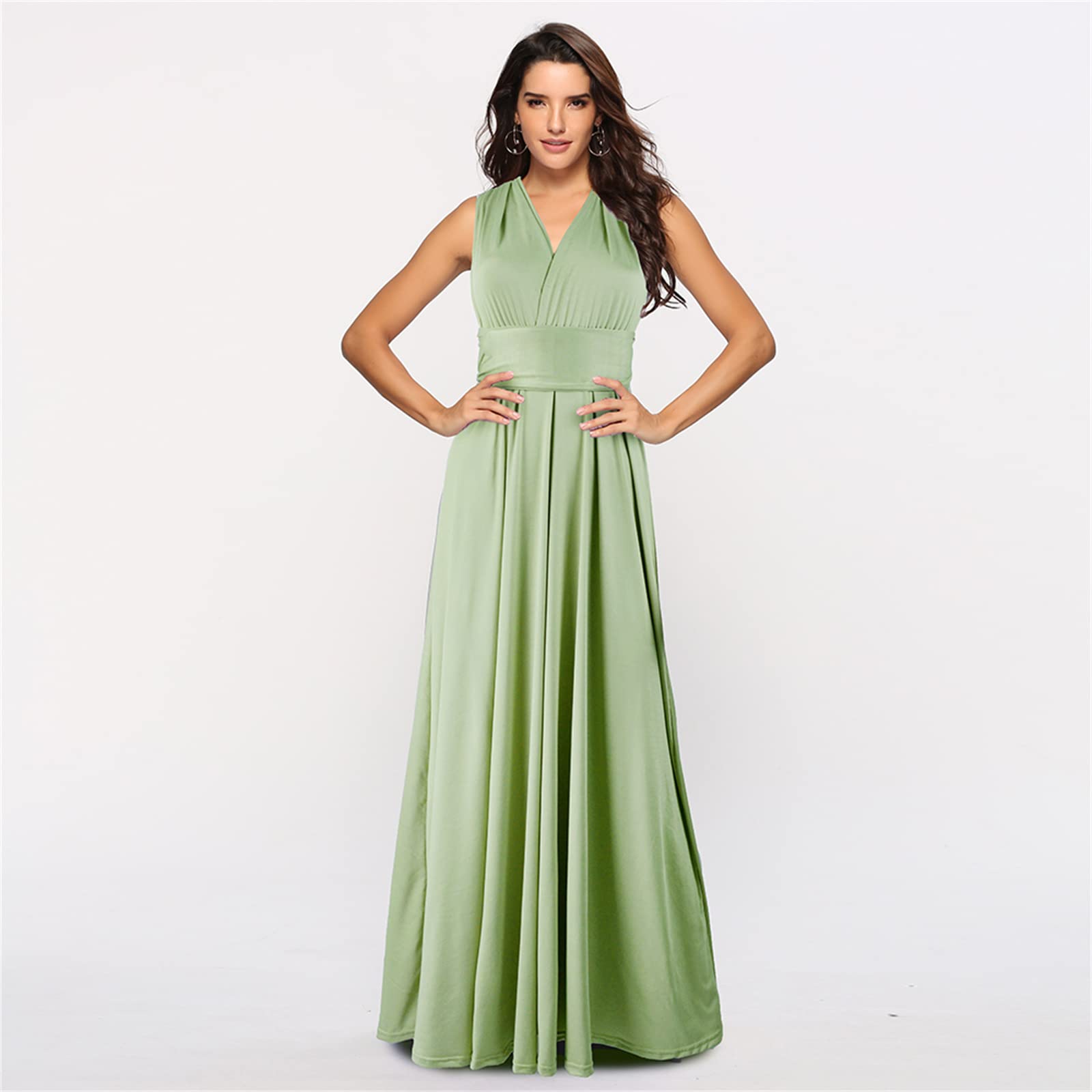 Abito Donna Convertibile Multi-way - Lungo, Avvolgente, Scollo A V, Per Matrimoni, Feste E Cerimonie (taglie XS-XL)