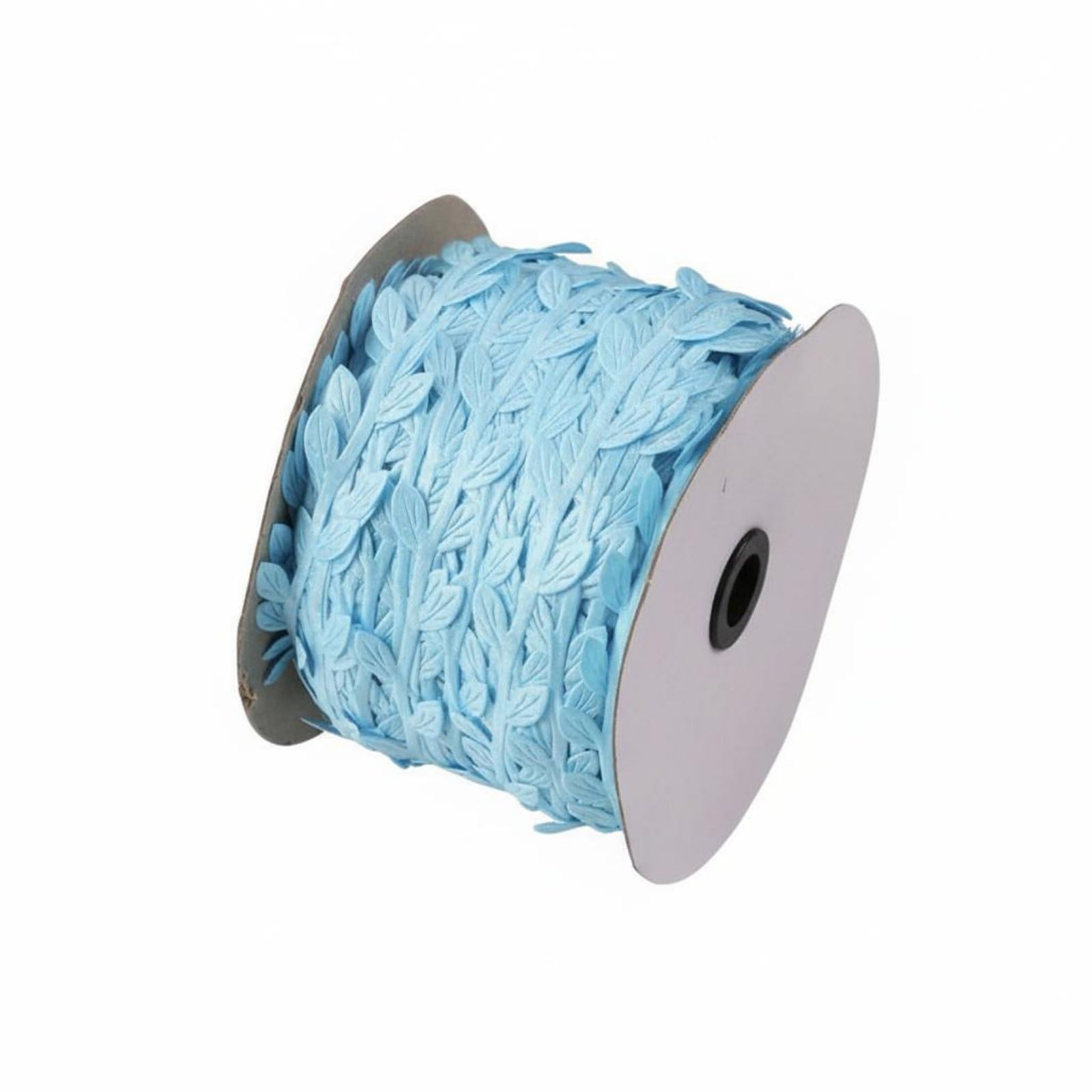 Guirnalda artificial azul textil con brillo y hojas recortables para decoración