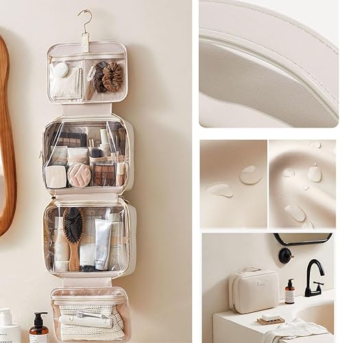 Miniatura 10 de OLBUPS Bolsa cosmética portátil de gran capacidad, Productos para el cuidado de la piel, Bolsa de almacenamiento de cepillo de maquillaje, Bolsa de