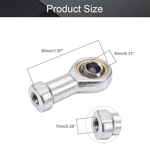 Miniatura 2 de Rodamientos de juntas de extremo de barra, hembra derecha extremos de varilla rodamiento hilo CNC equipo (0.315 in, 1)