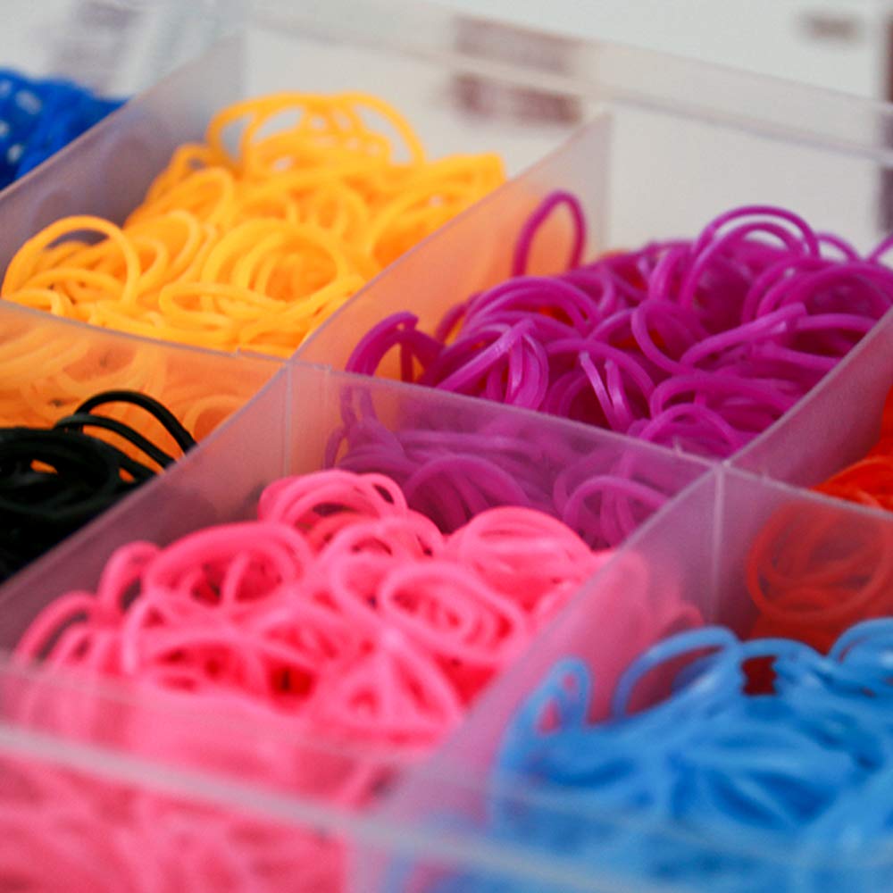 ONECK Elastico Bands Kit 15000 DIY Elastici Colorato Nastri Box per Lavorare a Maglia Giocattolo per bracciali Collana per Bambini