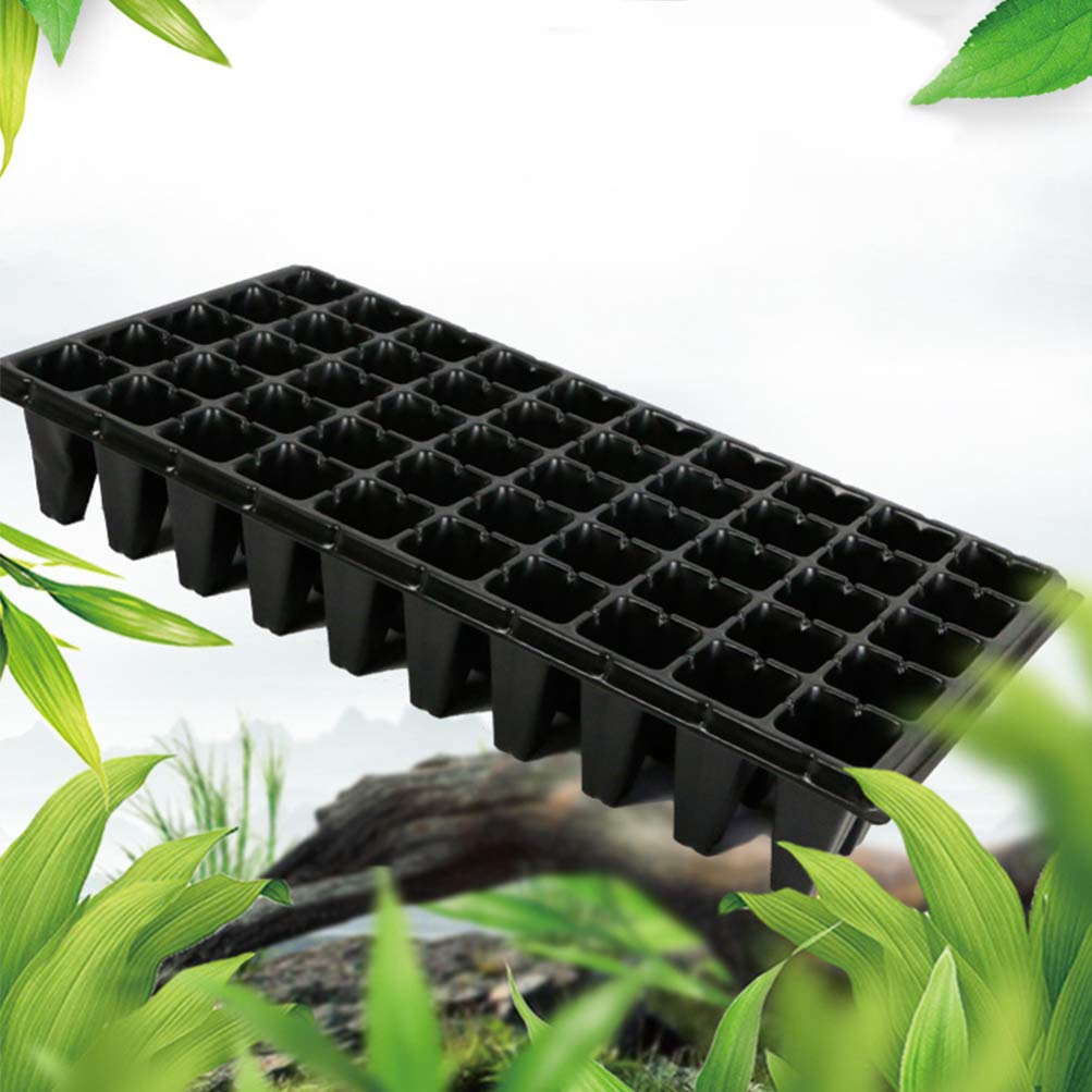 Yardwe Plantes D'intérieur 5 Pièces Plateaux de Propagateur Plateau de Démarrage de Semis 50 Cellules Plateau de Pots de Pépinière pour Jardin Hydroponique Humidité Germination Fournitures