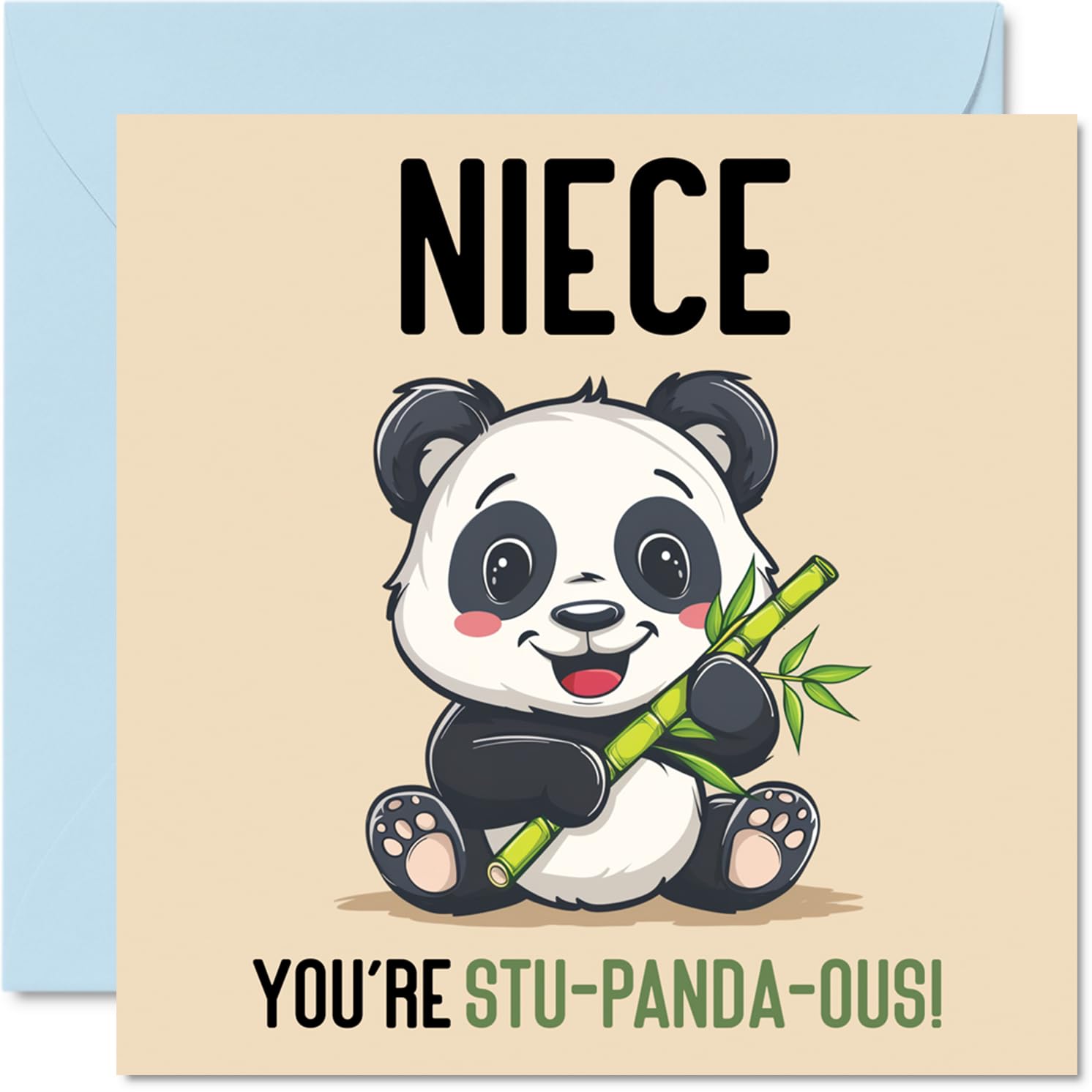 Birthday Cards for Niece - Stu-Panda-ous - Funny Happy Birthday Card for Niece from Uncle Aunt Aunt, Niece Birthday Gifts, 5.7 x 5.7 Inch Joke