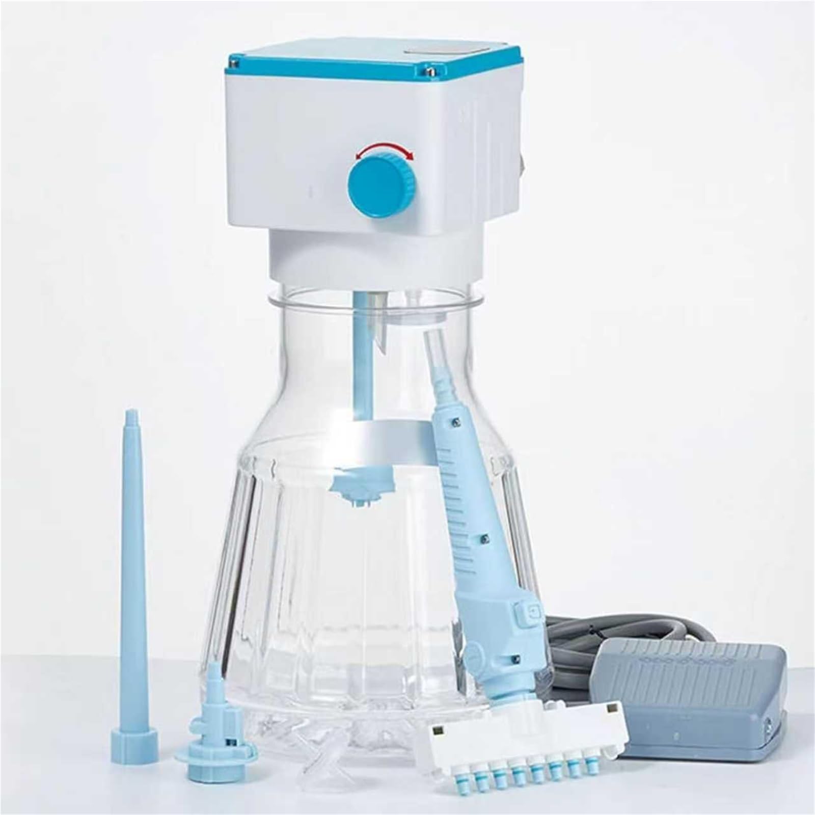 Generico Reciclador De Líquidos Residuales De 2 L, Aspirador De Líquidos Al Vacío, Velocidad Ajustable, con 3 Cabezales De Aspiración (Largos/Cortos/8 Filas), Control Mediante Pedal/Perilla