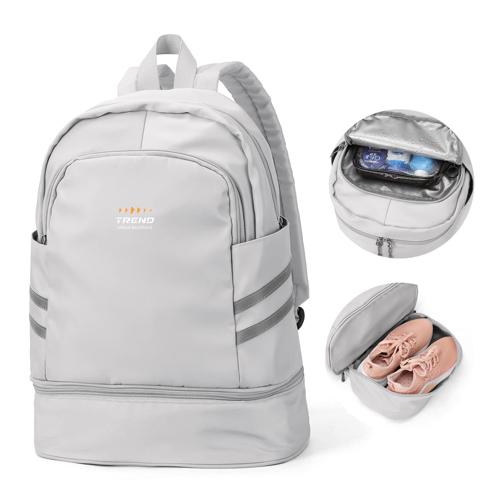 Gym Backpack for Women with Shoes Compartment & Wet Pocket Foldable Carry On Backpack Large Travel Laptop Backpack Waterproof Casual Daypack School Bag Sports Backpack Gym Bag for Swimming Yoga