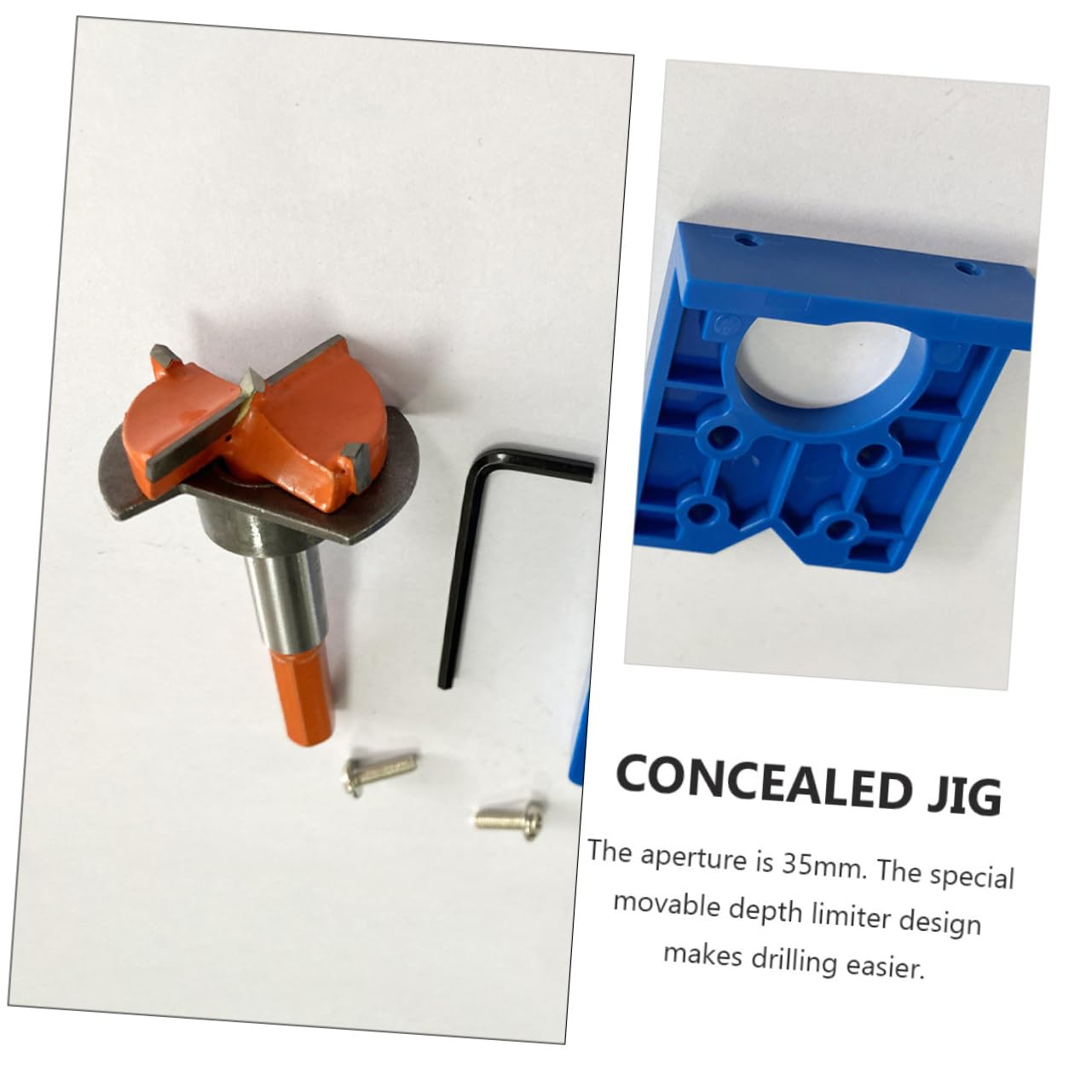 1set Hinge Boring Hole Drill Bit Positioner for Precise Drilling Woodworking Tool for Furniture Cabinet Hinges Easy to Operate Lightweight Portable Includes Hole Puncher