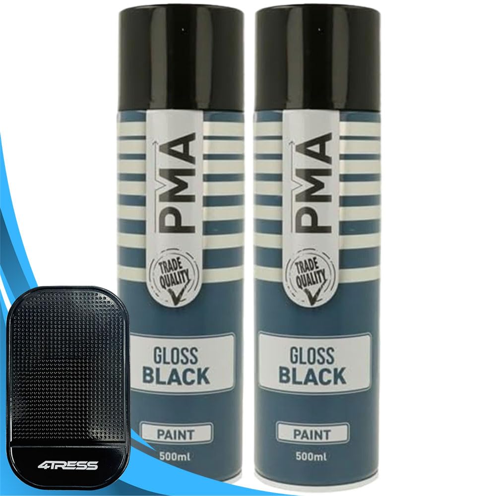 4Tress Satin Black Pma 2 X Gloss Black Paint 500Ml Non-Slip Dash Mat(4T-Pcpa1003)