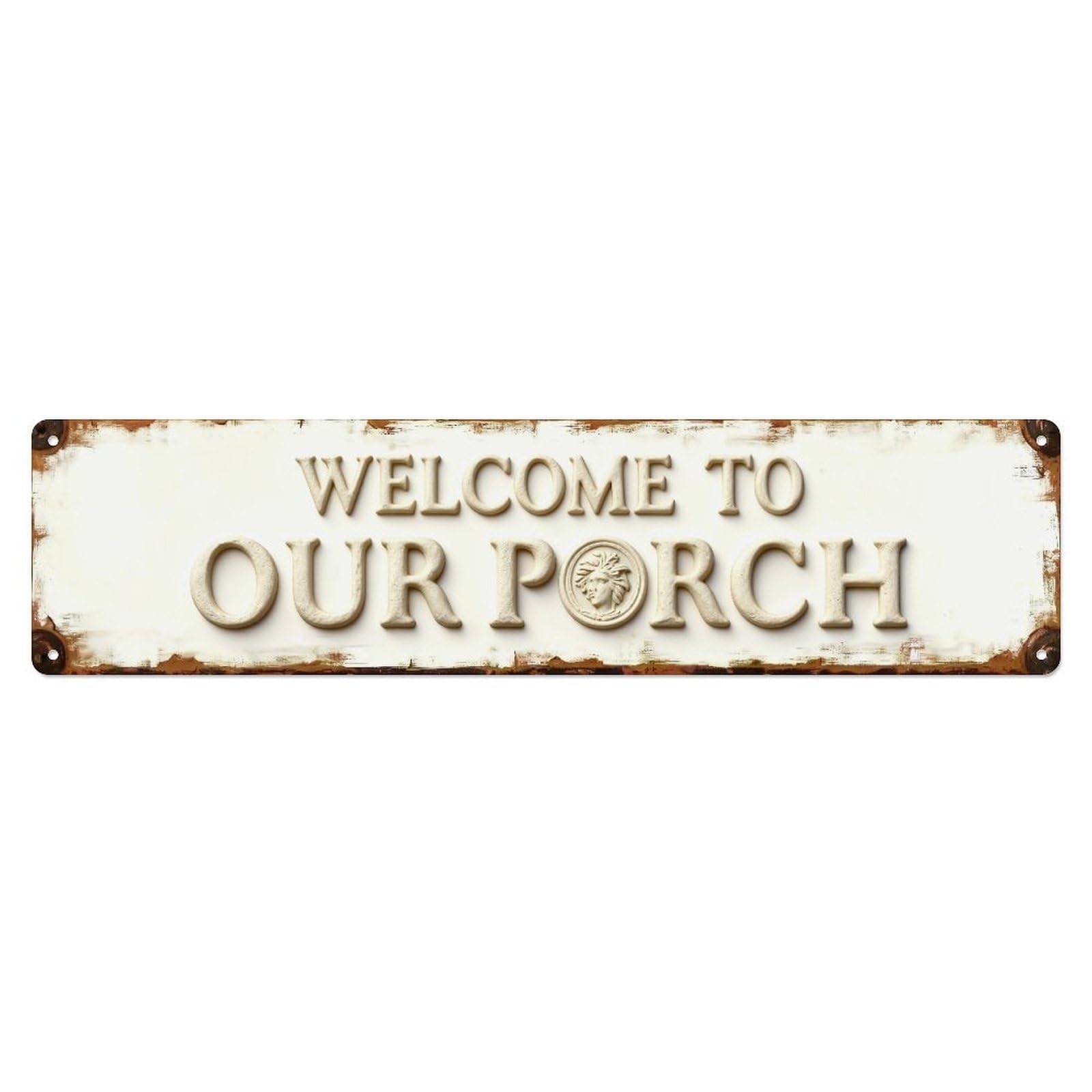 Welcome To Our Porch Tin Sign Vintage Metal Sign Home Bar Garden Indoor & Outdoor Wall Decor Retro Metal Poster 4x16 Inch