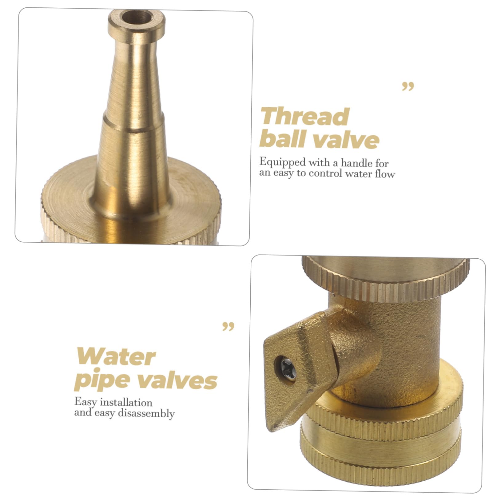 Milisten 3 Ensembles système buse de pulvérisation de tuyau buse de tuyau d'eau soupape arrosage tuyau d' arrosage extensible accessoires de jardinage vannes de tuyau laiton Golden