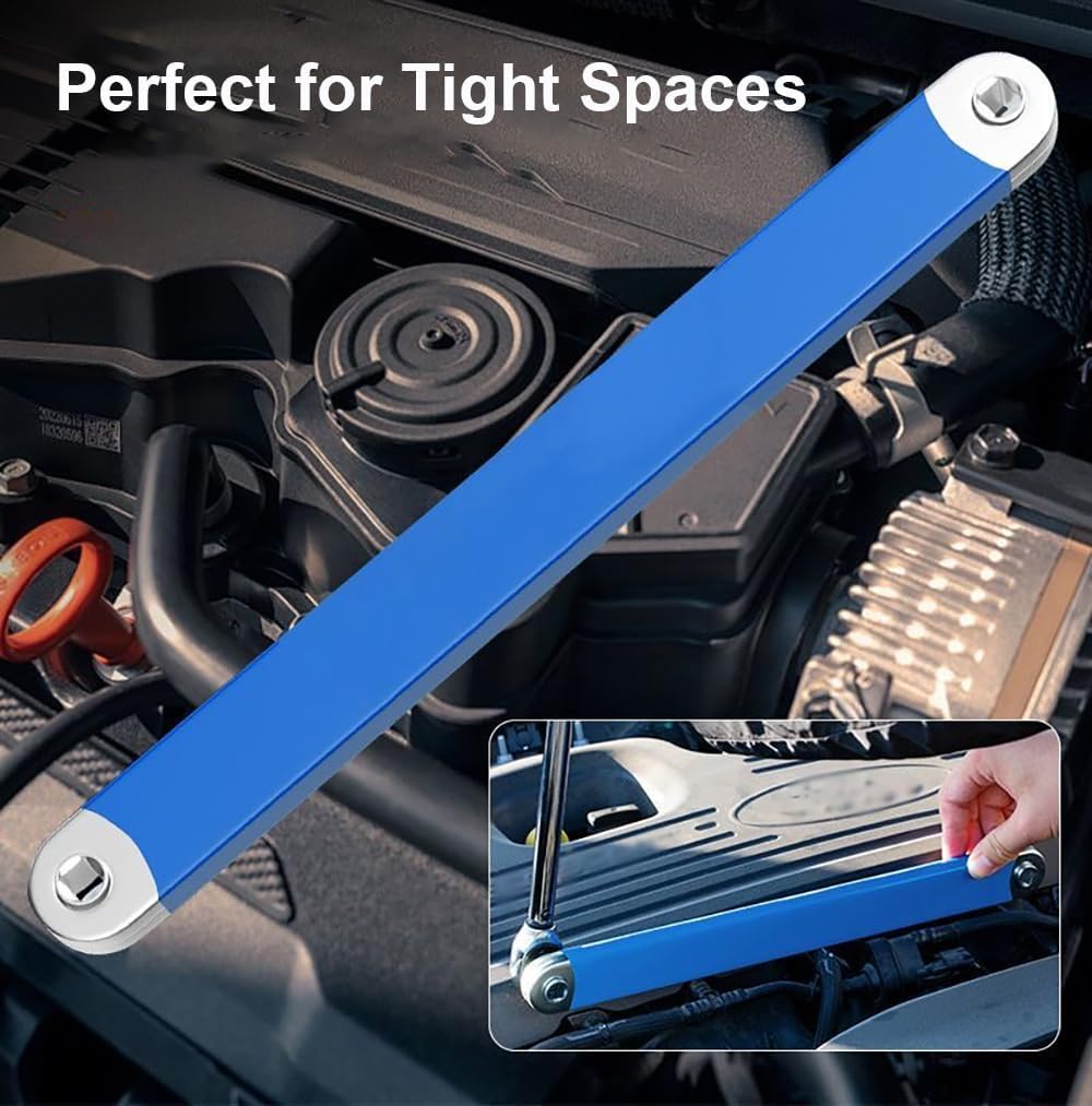 Offset Extension Wrench Multifunctional Impact Ready With 1/2", 1/4" And 3/8" Drive Adapters Torque Wrench Ratchet Tight Reach Extension Set