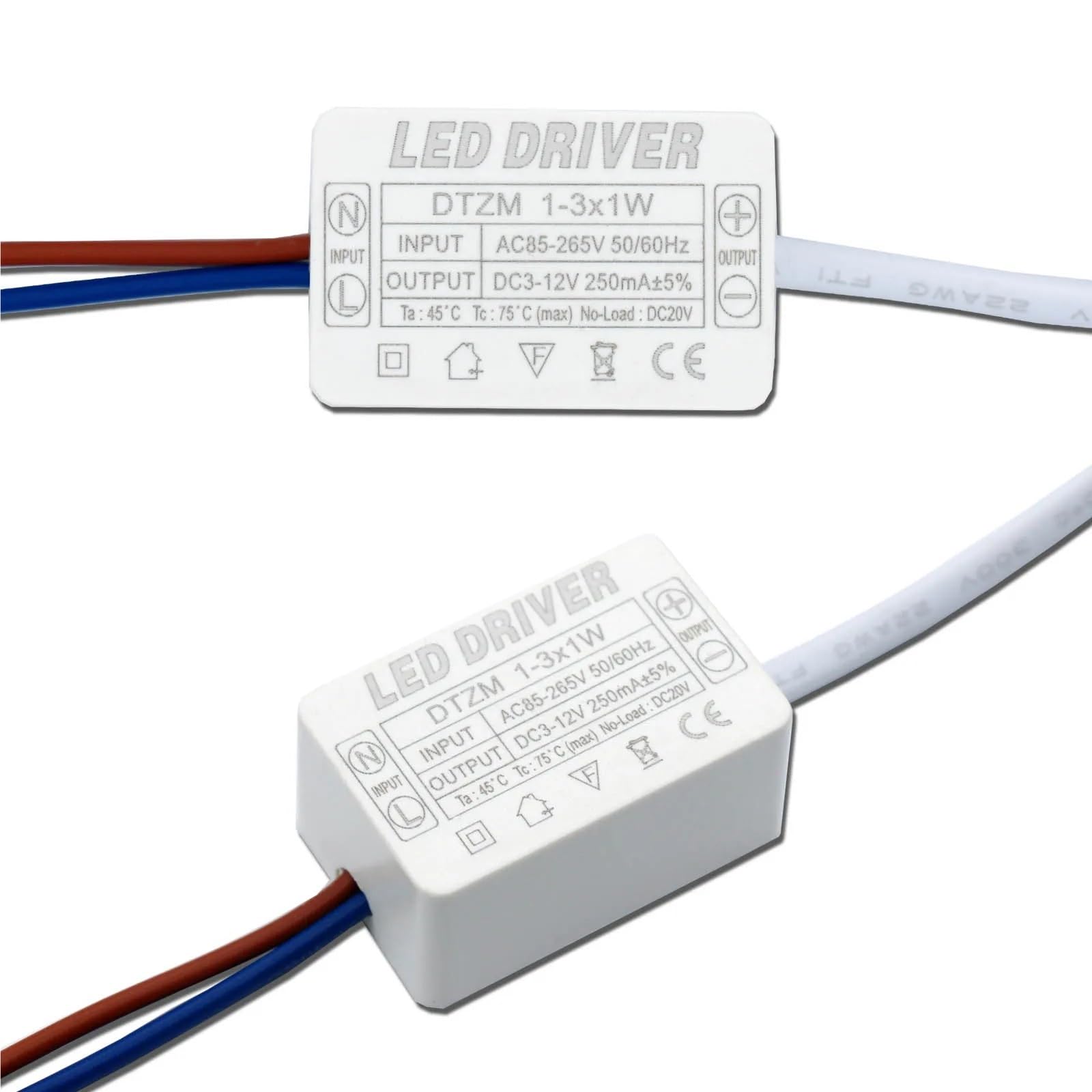 Contrôleur LED 1W 2W 3W 250mA Alimentation Sortie DC 3-12V pour spot LED.