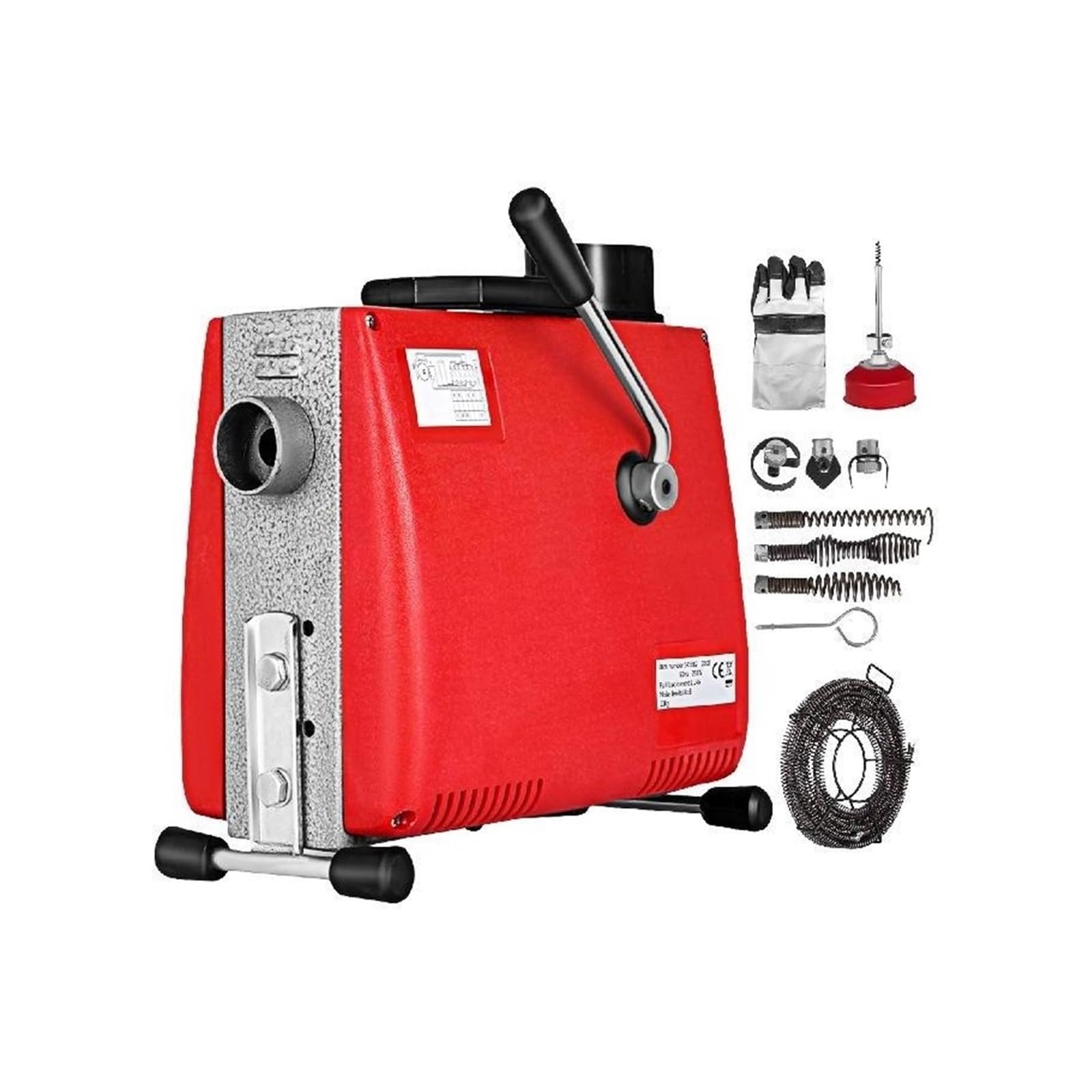 Desatascador de tuberías 250 W, 400 RPM, desatascador eléctrico for tubos 20 a 100 mm diámetro Para principiantes bricolaje