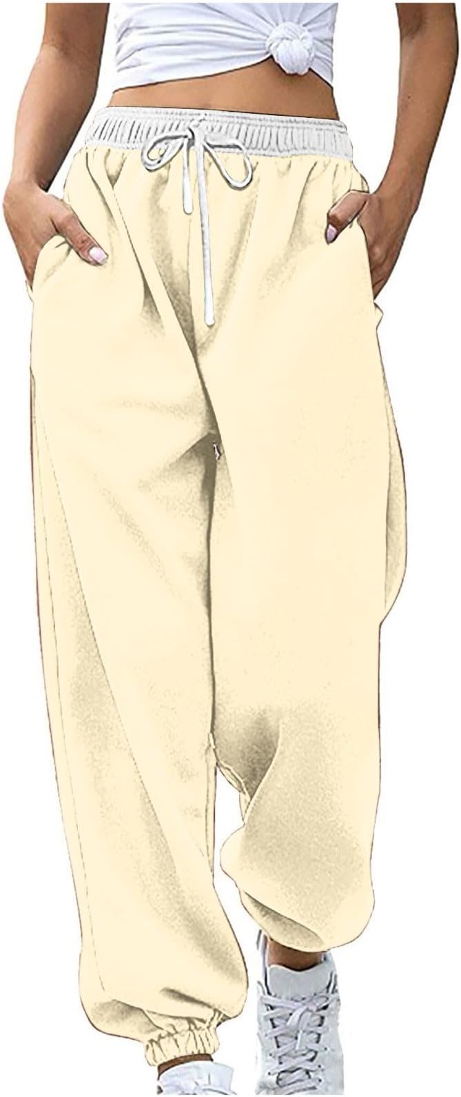Womens Casual Athletic Cotton Long Sweatpants,Teen Girl Solid Color Cute Hiking Long Pants,Fall Trendy Clothes