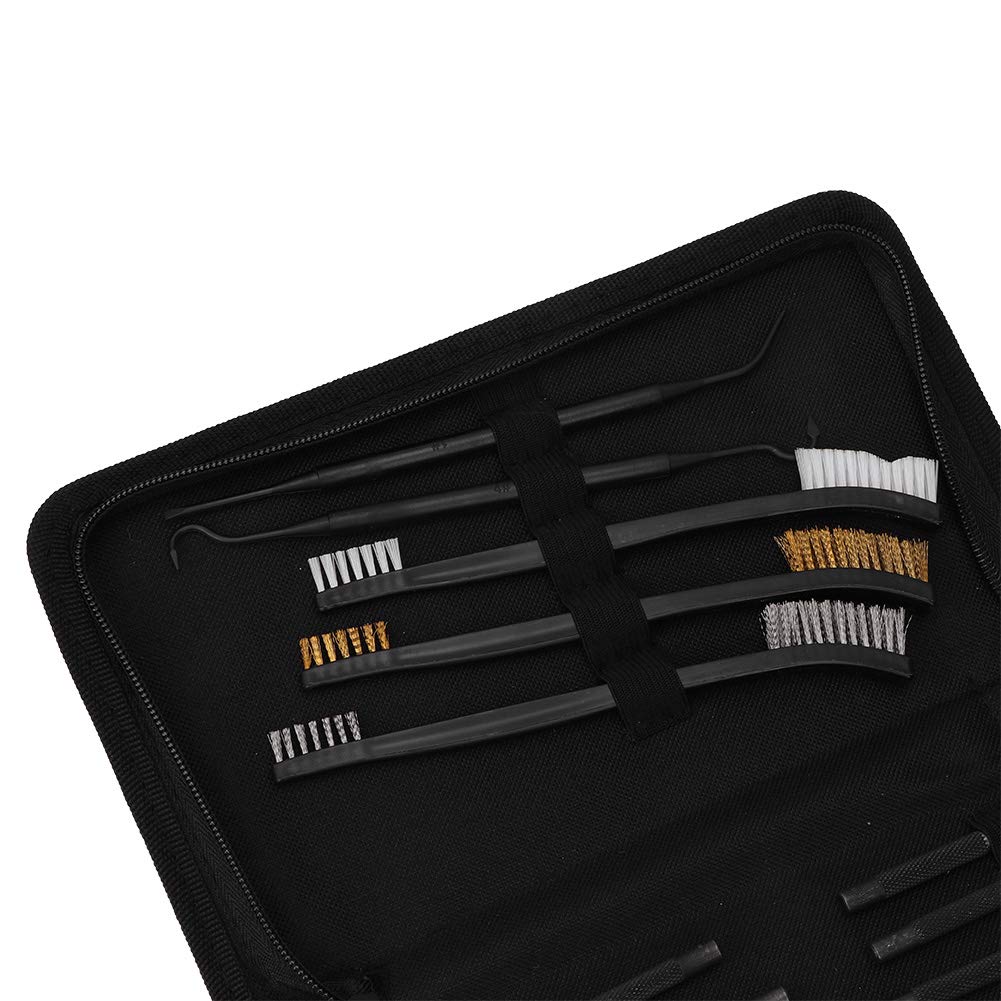 Buachois Kit di Pulizia Della Pistola, 15 Pezzi Set Per Pulizia Pistola Calibro, Punzone Per Spilli E Spazzole a Doppia Estremità con Plettro in Acciaio Inossidabile E Panno Per La Pulizia
