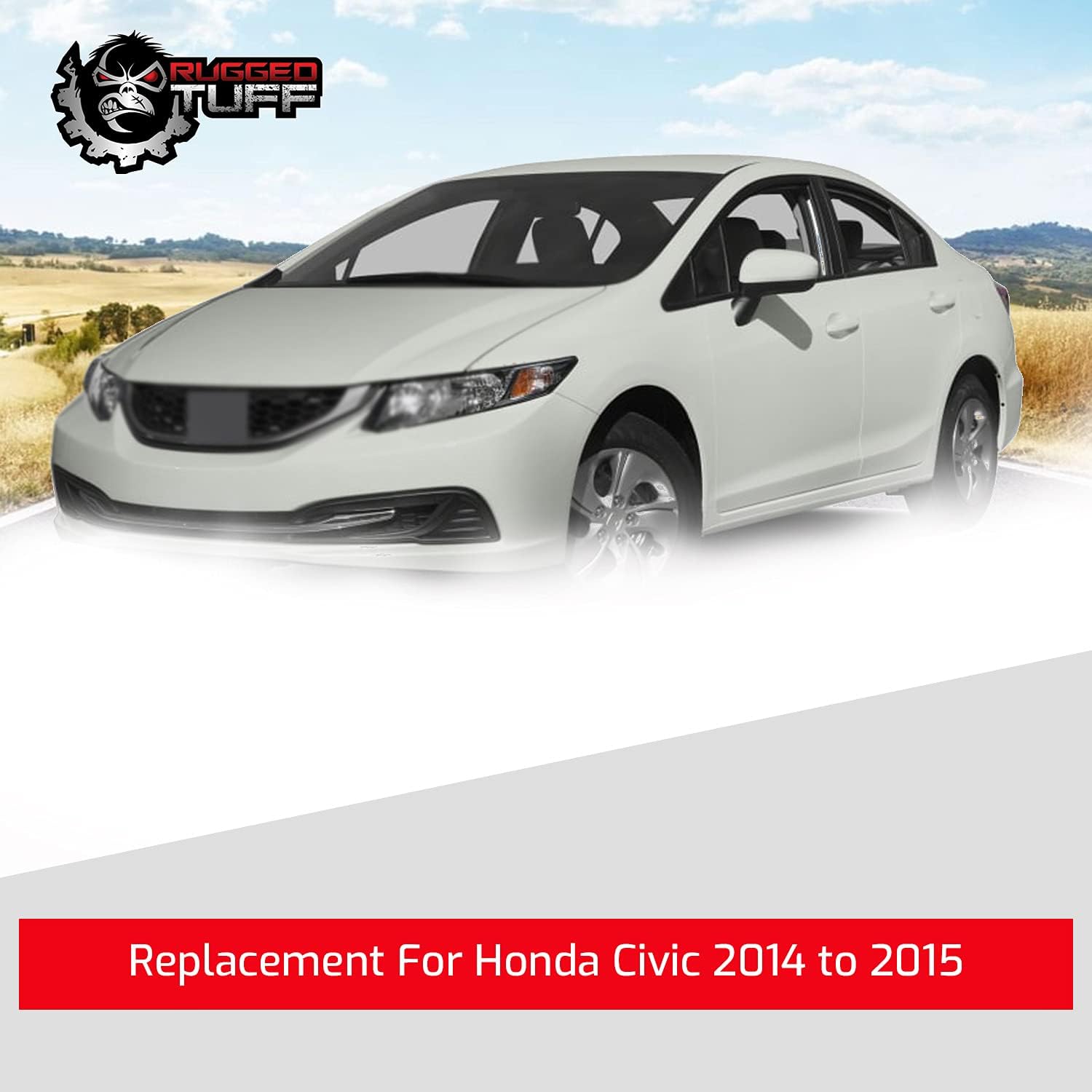 exactafit 8833R Passenger Side Mirror Glass Replacement Repair Compatible With 2014 2015 Honda Civic