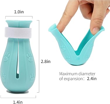 4Pcs Cat Boots for Cats Only Paw Covers Protectors Claws Shoes Paws Wound Boot Silicon Anti Scratch Cat Mittens for Bathing, Nail Clipping, Ears Cleaning, Treatment