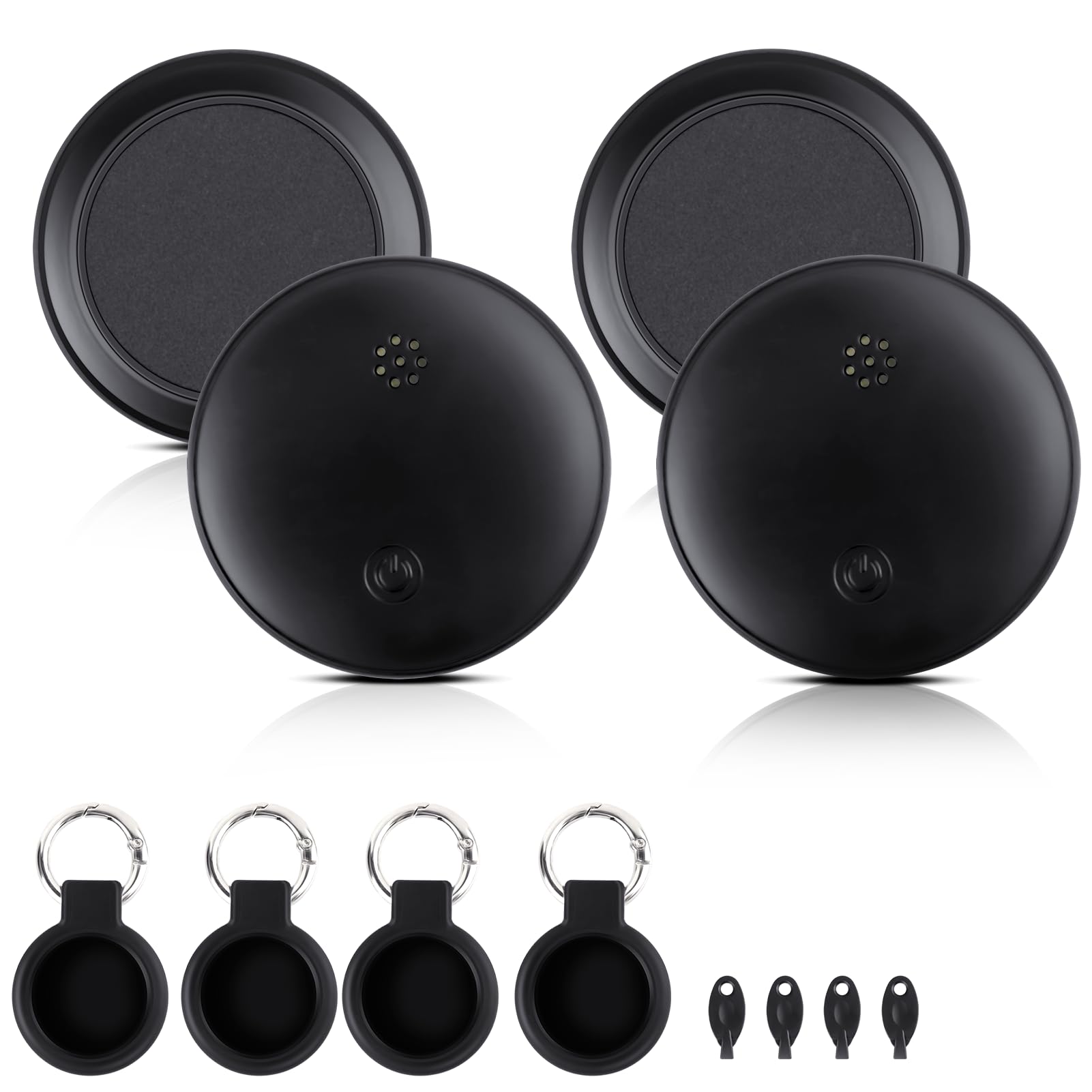 Dual System Bluetooth Tracker per iOS e Android: Smart Tag Confezione da 4 - Compatibile con Apple Find My (iOS) e Google Find Hub (Android) per chiavi, bagagli, portafogli, veicoli - Localizzatore