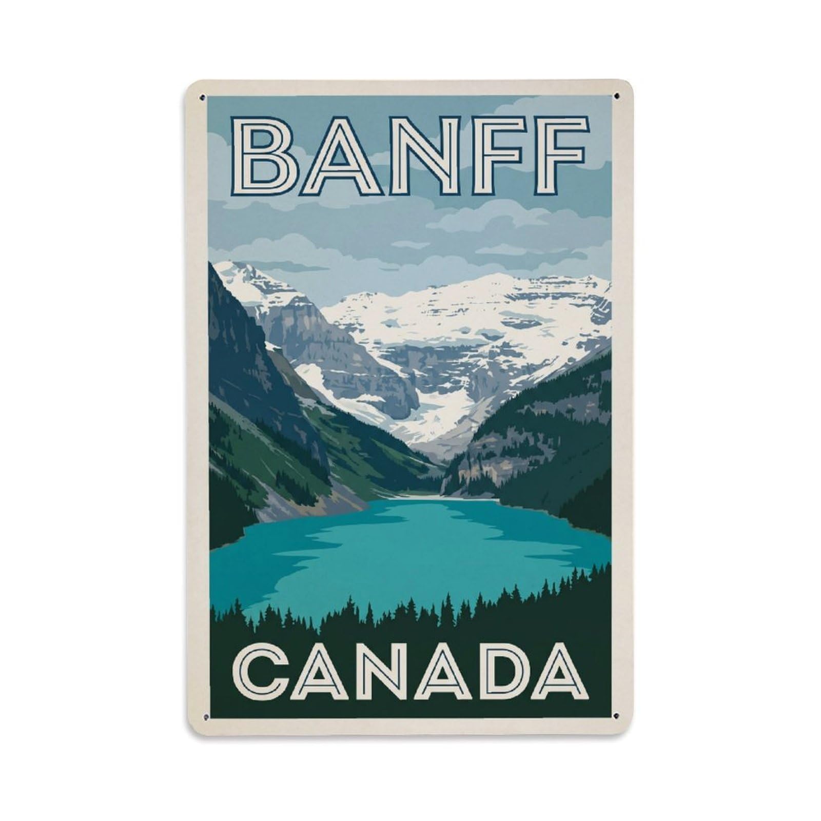 Xanthor Style Vintage Travel Canada Banff Metal Tin Sign