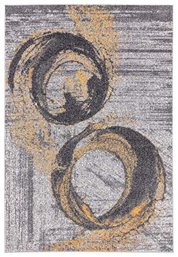 Tapete Abani Amarillo y Gris 160x213 cm Estilo Moderno miniatura 3