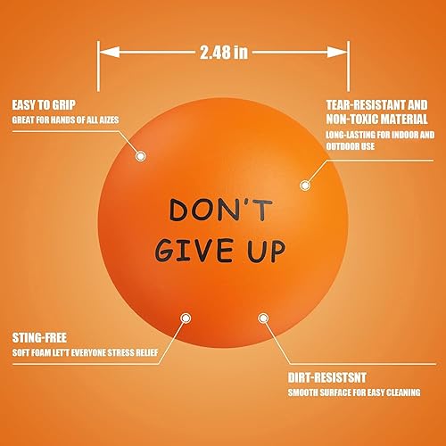 Miniatura 5 de KDG Bolas motivacionales para el estrés (paquete de 20) para niños y adultos, pelota de alivio del estrés con quetos para aliviar la ansiedad y