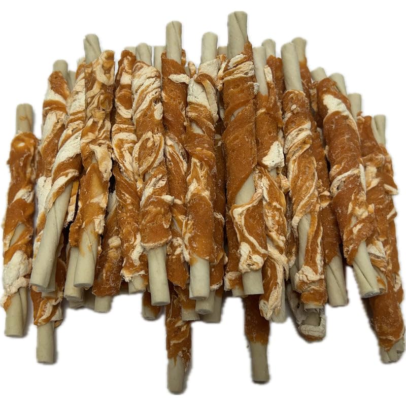 DriedDogTreats Natural Dog Chews Salmon & Cod Twists 500g (40-50 pcs)