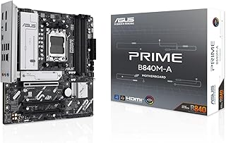 ASUS PRIME B840M-A, AMD mATX Motherboard, DDR5 Slot, PCIe 4.0 Ready, 3 M.2 Slots, 2.5GB Realtek Ethernet, DisplayPort, HDM…