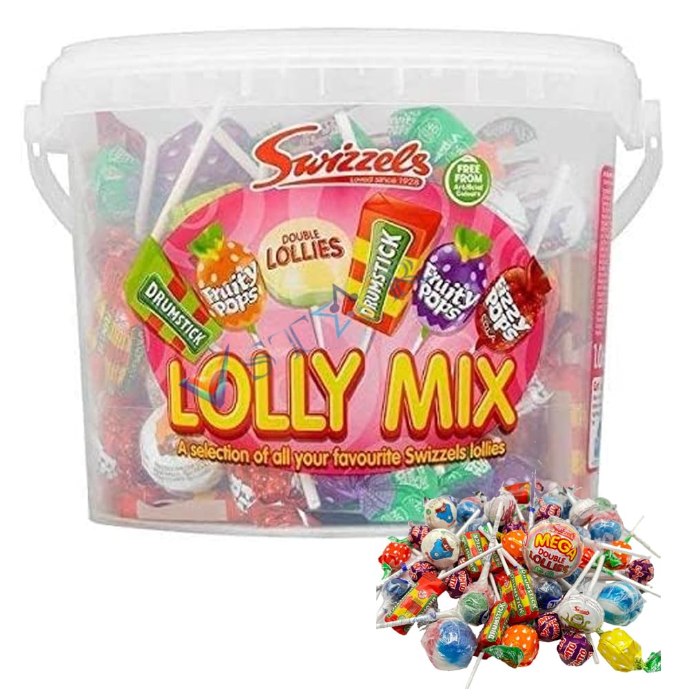 VSTAR Bundle of Swizzels Matlow Lolly Variety Mix Sweets Bucket 1.06kg - Perfect for Easter Gift