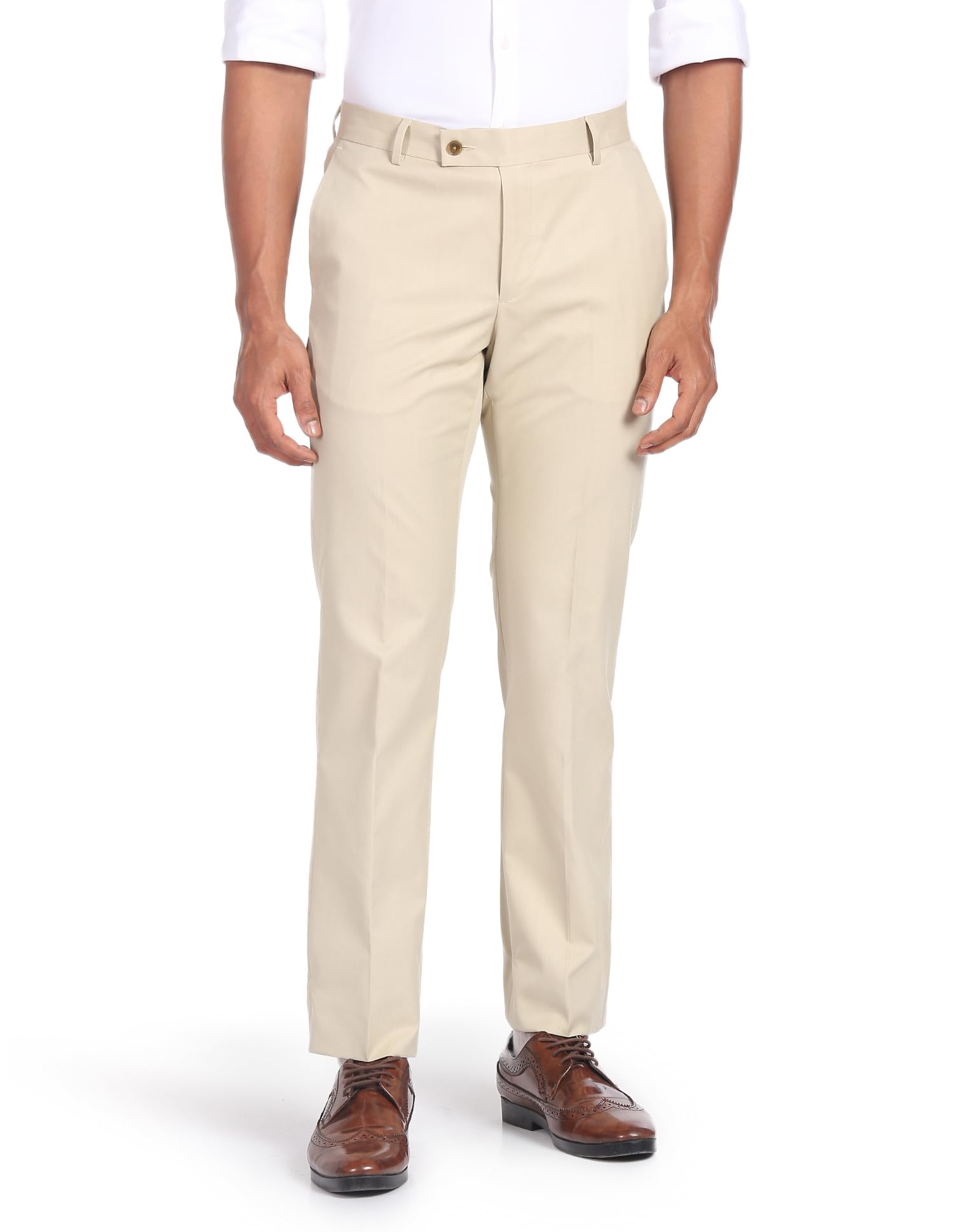 arrow Men's Tailored Fit Mid Rise Pants-picture-43