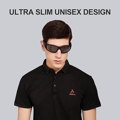 Miniatura 13 de OhO - Lentes inteligentes, lentes de sol polarizados con altavoz Bluetooth, protección UV atlética/exterior y control de voz, unisex (lente gris)