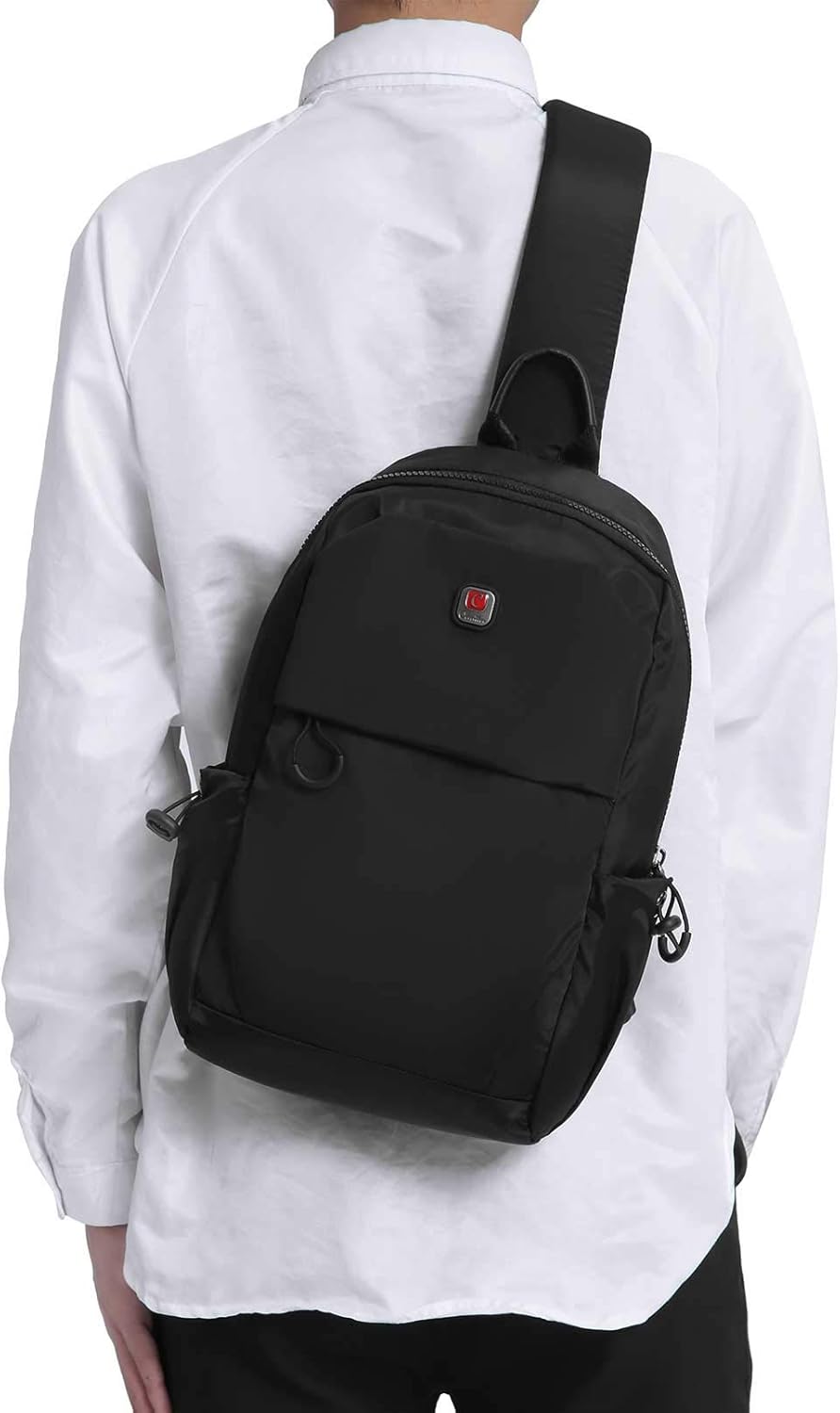 black crossbody backpack