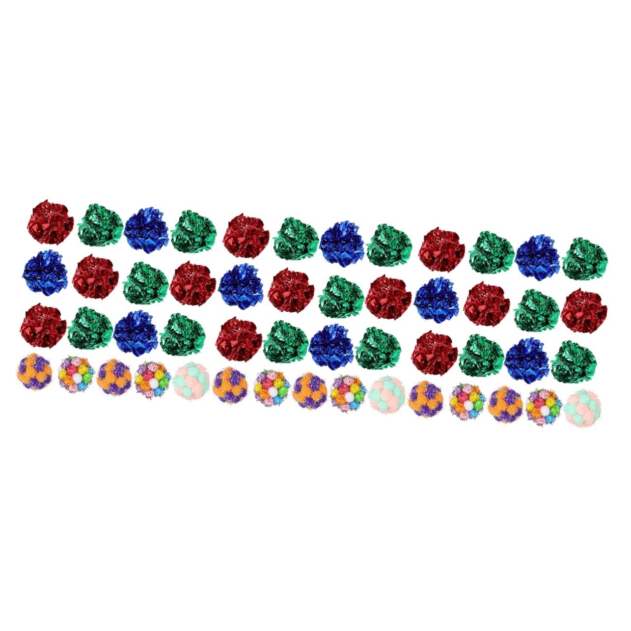 INOOMP 75pièces Boules à Crinkle pour Chats Lot de Jouets Peluche Colorés pour Chats Intérieur Stimule Interaction Et Exercice