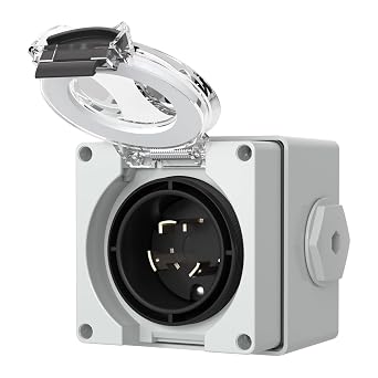 STARELO 30 Amp NEMA L6-30P صندوق مدخل الطاقة ، 250 فولت ، مقاوم للغبار ومقاوم للعوامل الجوية للمولدات ، آلات اللحام ، إلخ.