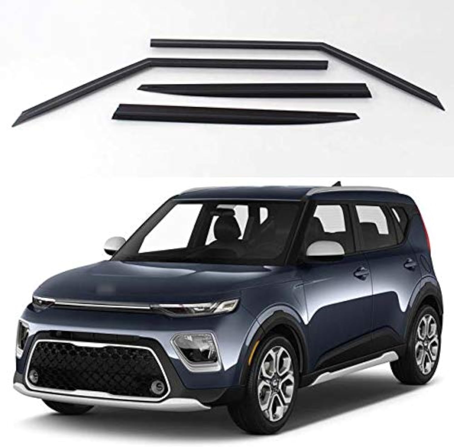 Smoked Sind Window Visors 4p for 2020 2021 2022 Kia Soul