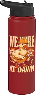 We Wire At Dawn Duck Electrician Wire Cutters Stainless Steel Insulated Water Bottle
