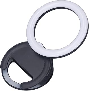 Raguso Selfie Ring Light, Clip On Ring Light Brightness Adjustment 180 Degree Rotation Anti Slip Provide Soft Lighting for Tablets