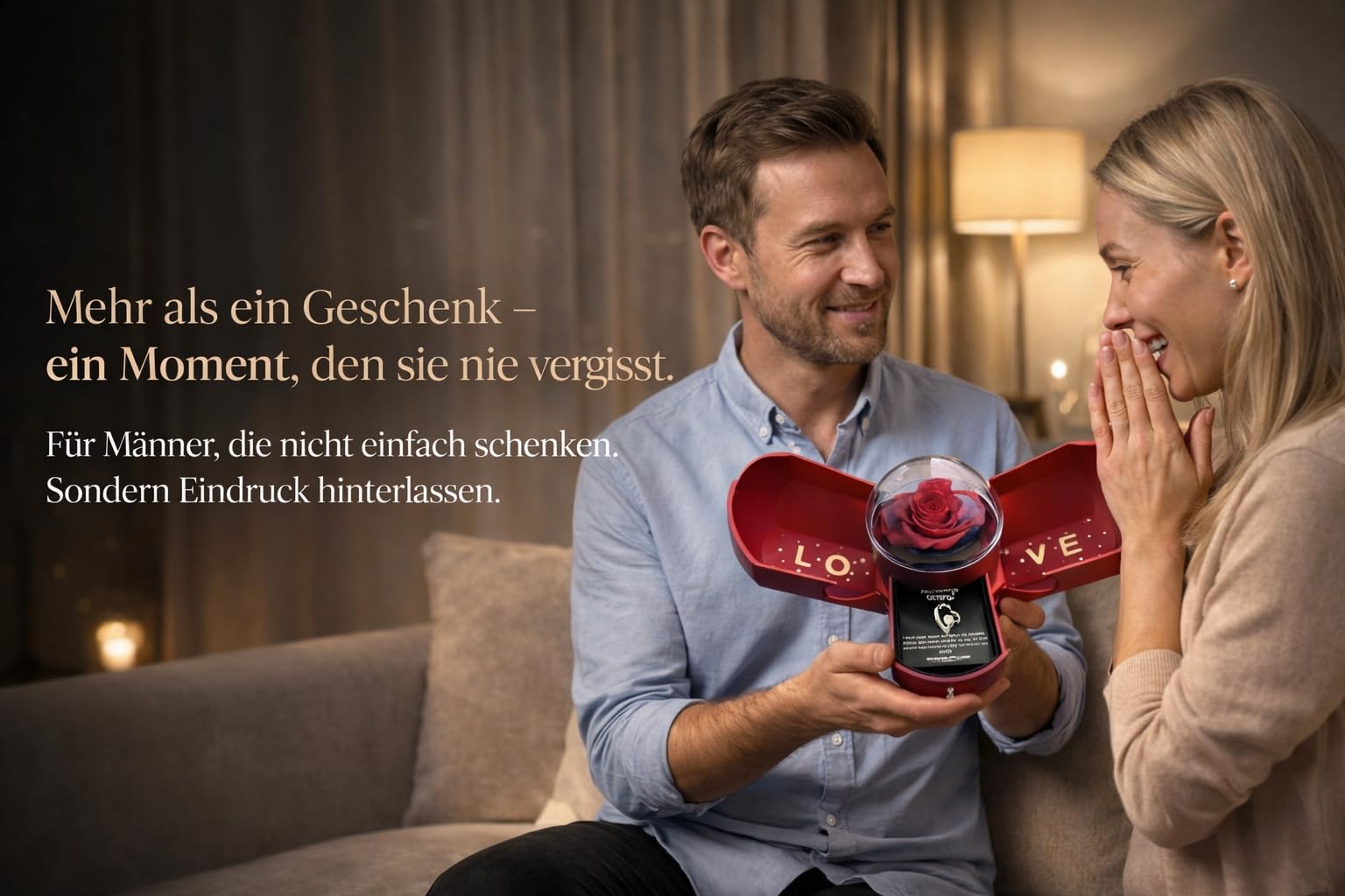 Jahrestag Geschenk für Sie - Freundin Geschenk, Echte Ewige Rose, Weihnachtsgeschenke für Sie, Ich Liebe Dich Geschenke für Frauen, Lieblingsmensch, Herz Kette für Valentinstag, Geburtstag