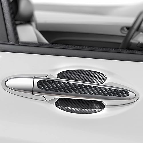 Miniatura 6 de 8 protectores de arañazos para manijas de puerta de automóvil, protector universal de fibra de carbono, adhesivo lateral, evita que la pintura se