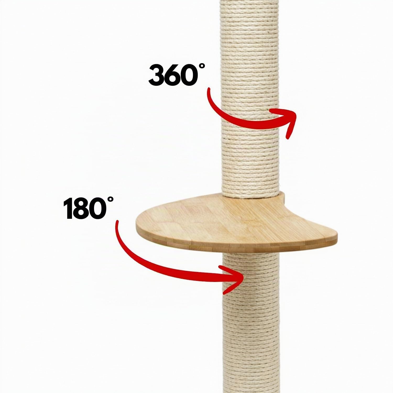 eyepower 170 cm Wandkratzbaum Luna mit 3 Plateaus zum Klettern - Kratzbaum Groß für Katzen - Kletterbaum mit Wandhalterung - Katzenbaum zur Wandmontage - Kletterwand Katze Kratzstamm Kratzsäule Wand