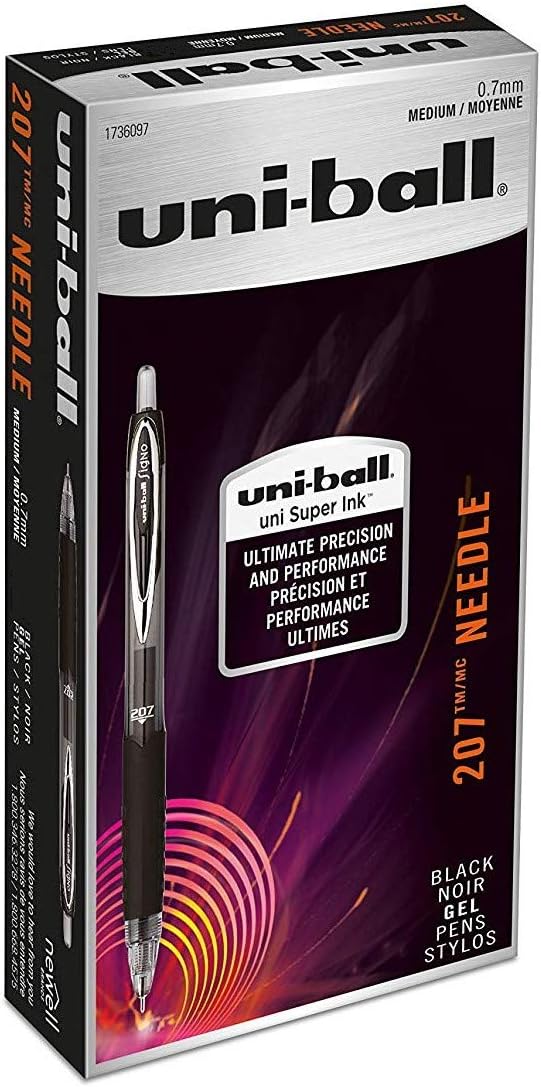 Uniball 207 Retractable Gel Pens, Medium Point (0.7mm