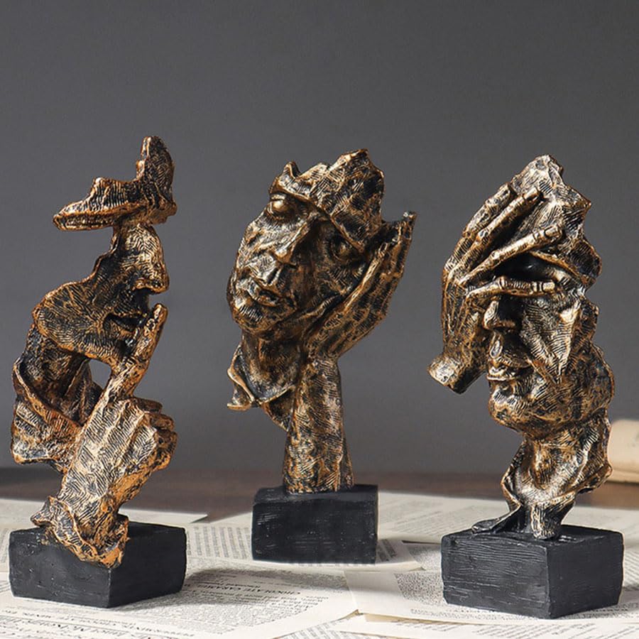 Set de 3 Figuras Abstractas de Pensador en Resina miniatura 3