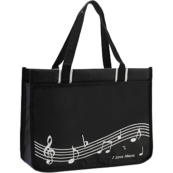 KingPoint Piano Key Music Note Handbag Music Theme Tote Bag Music Shoulder Bag Multipurpose Bag for Shopping