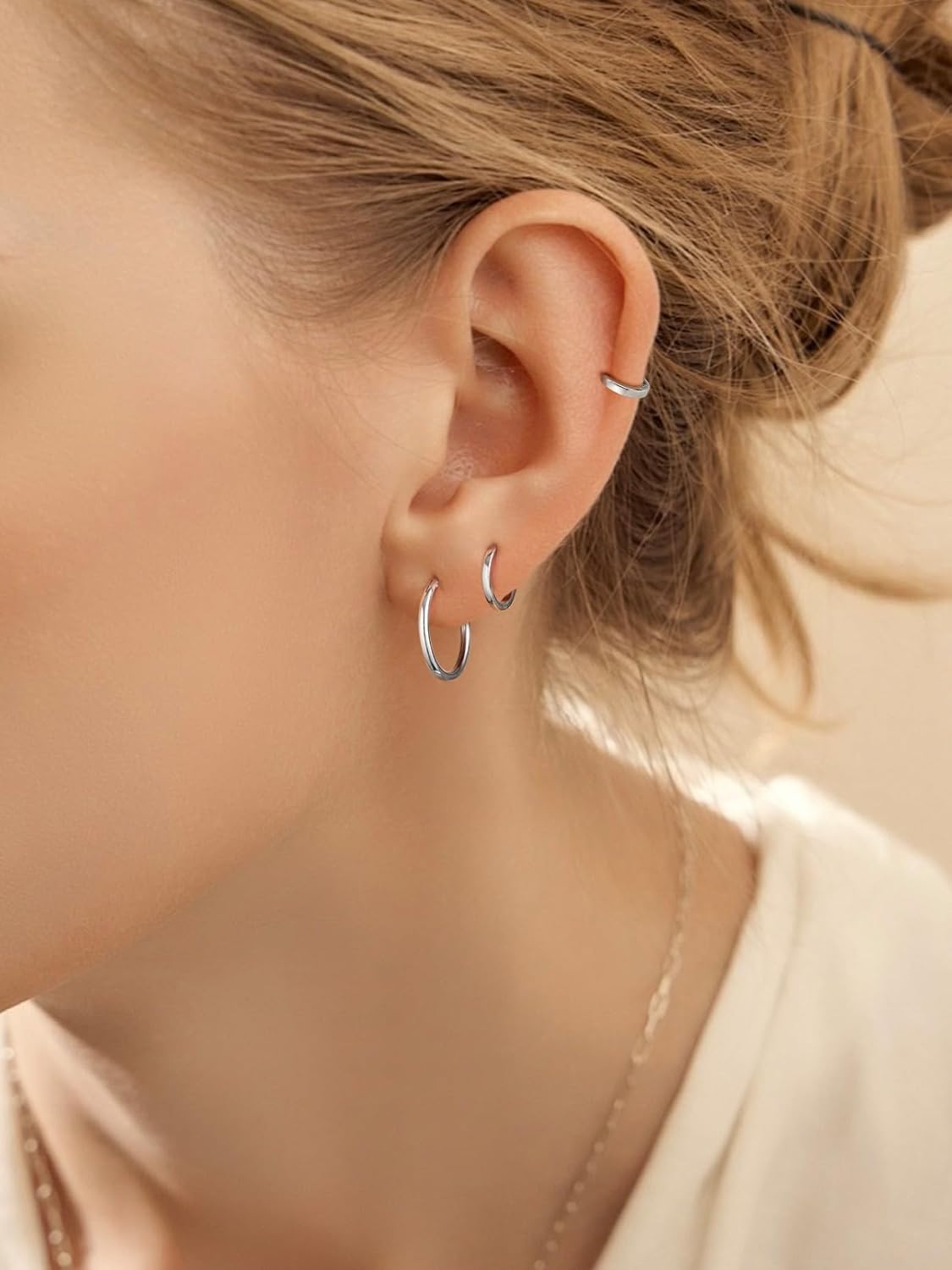 FaithHeart Sterling Silver Hoop Earrings for Women, Hypoallergenic Huggie Hoop Earrings Lightweight Small Cartilage Earrings Hoop Earring Dainty Everyday Earrings 6/8/10/12/14/15/16/18/20mm - Image 9