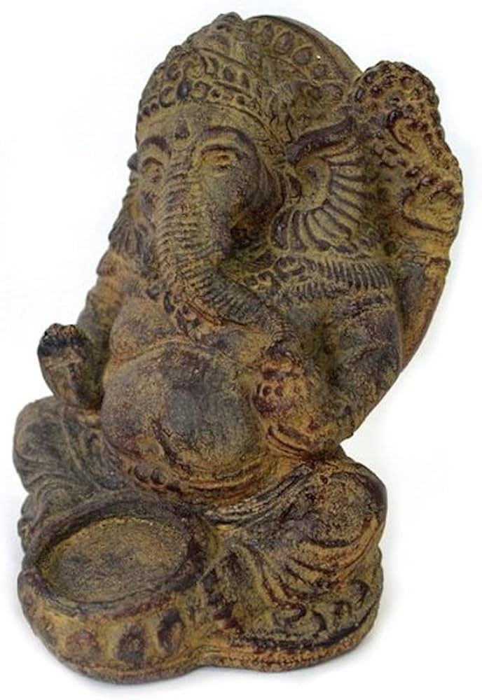 Amazon.co.jp: ガネーシャ石像 キャンドルホルダー 083-116 バリ