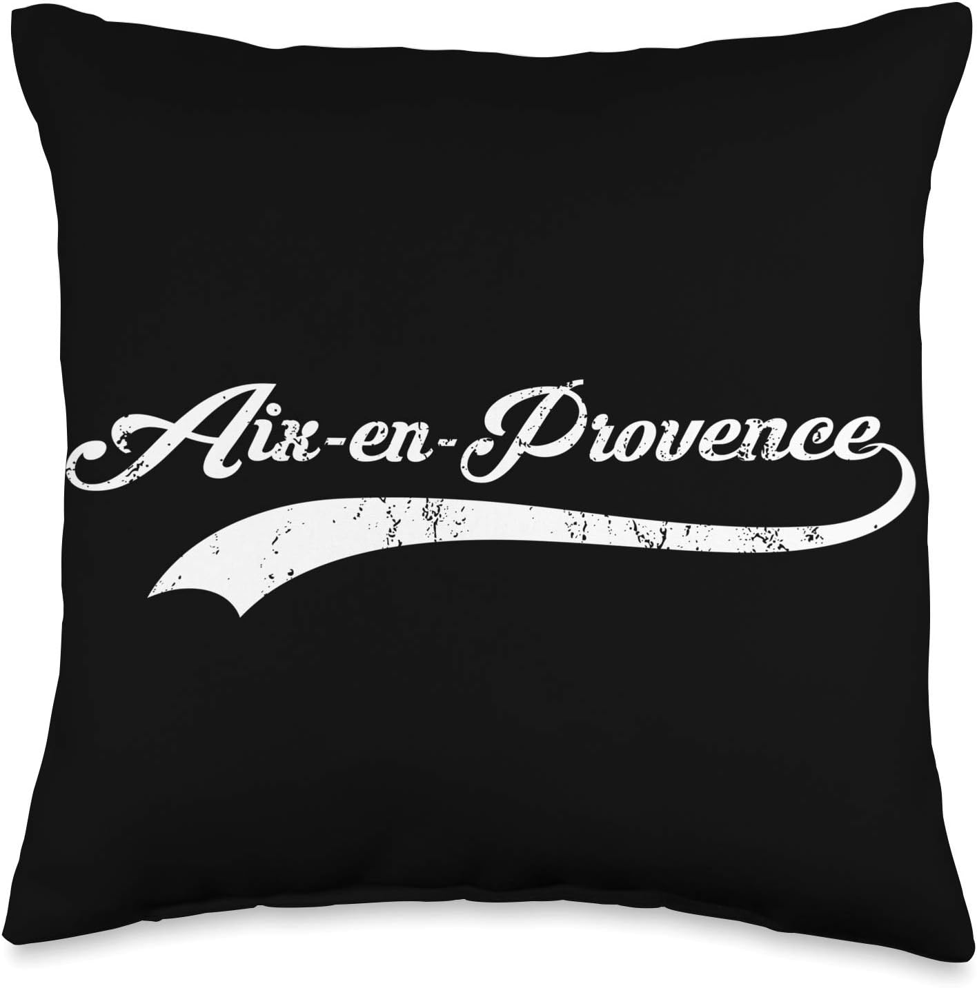 France Vintage Cities Co. Aix-en-Provence City Vintage Design-Cool Old School Style Throw Pillow, 16x16, Multicolor