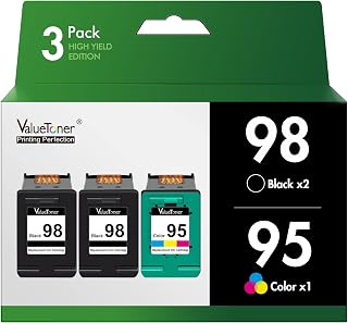 Valuetoner Remanufactured Ink Cartridge Replacement for HP 98 C9364WN & 95 C8766WN for Officejet 150 100 6310, PhotoSmart 8050 C4180 C4150, Deskjet 460 5940 Printer (2 Black, 1 Tri-Color, 3 Pack)