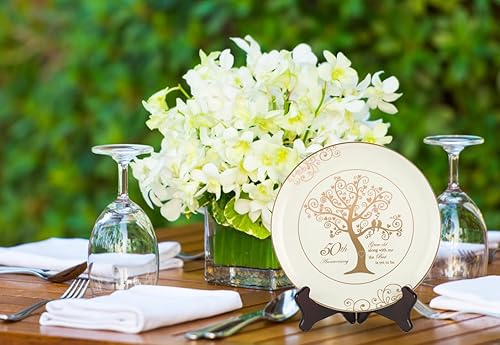 Miniatura 6 de Platos de 50 aniversario con lámina de oro de 24 quilates, regalos de boda de 50 aniversario para padres, parejas, regalos del día de San Valentín,