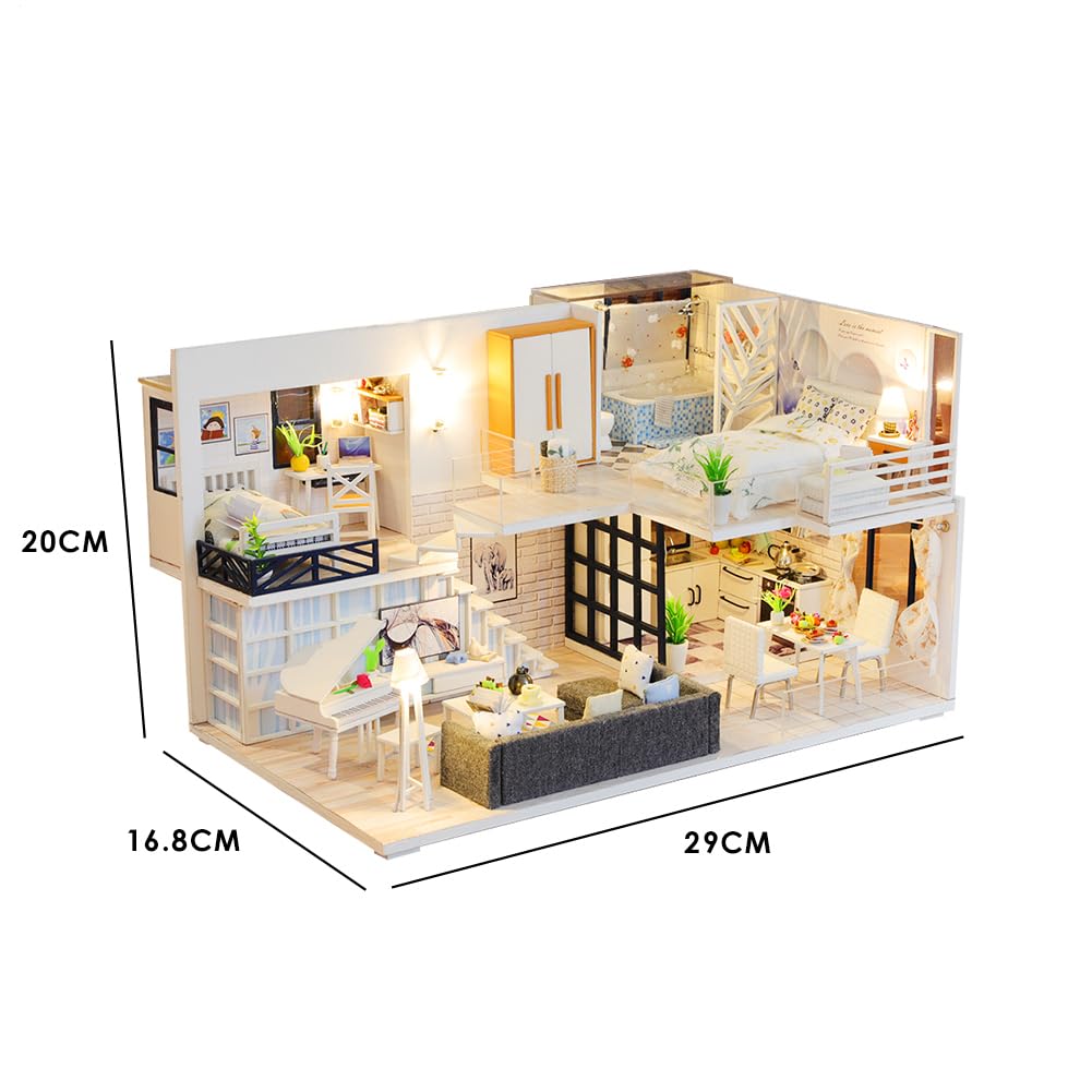 Kit per la casa in miniatura fai da te, kit creativo per la casa in 3D | Mini per la con mobili per e adolescenti, regali di compleanno e di Natale, pratico